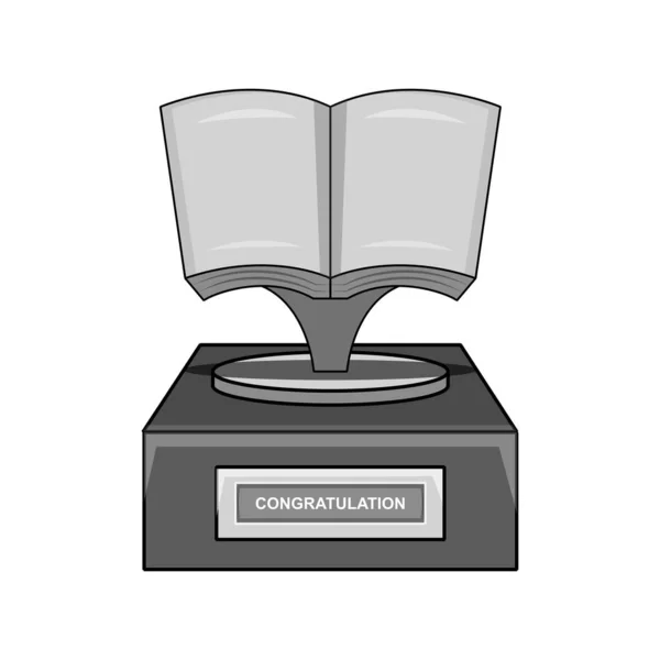Silberne Glückwunschtrophäe Design Für Buchwettbewerbe Und Auszeichnungen — Stockvektor