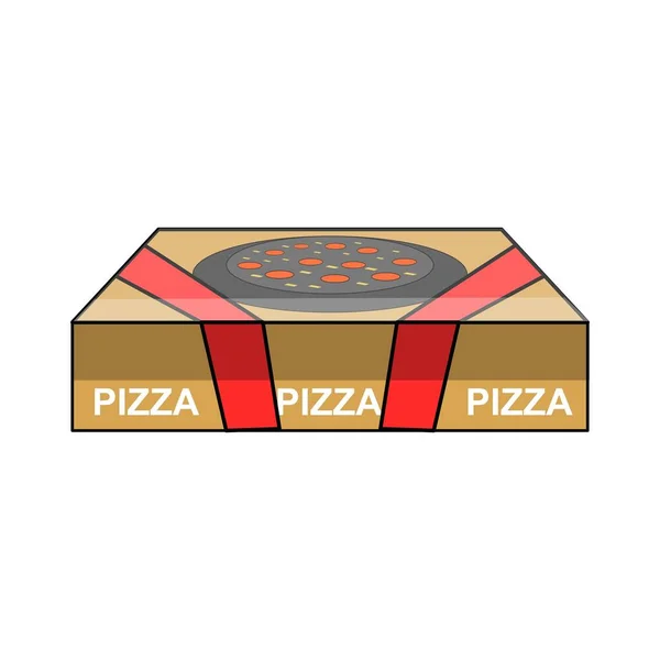 Векторный Дизайн Коробки Заказа Пиццы — стоковый вектор