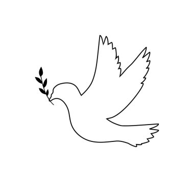  Zeytin dalıyla güvercin uçurma çizgisi. - Evet. Barış ve özgürlüğün kuş sembolü