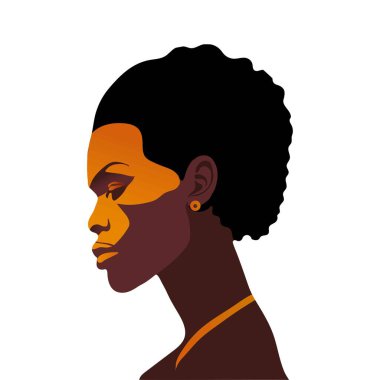 Portrait of beautiful african woman. Woman  face silhouette. Womens History Month. Women's day