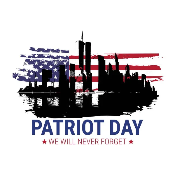 Vektor Patriot Day Illustration Wir Werden Den September Nie Vergessen — Stockvektor