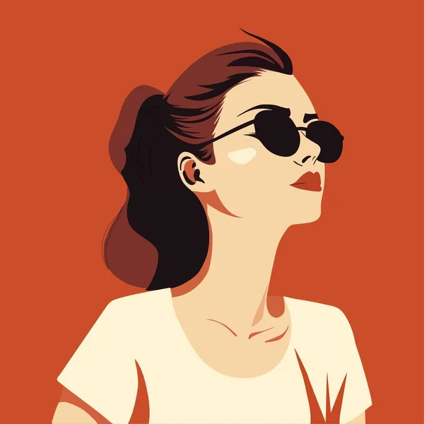 Frauenporträts Vektorflache Illustration Avatar Für Ein Soziales Netzwerk Mode Illumination — Stockvektor