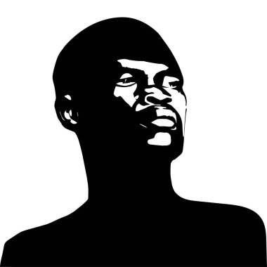 African Man portrait silhouette. Black history month