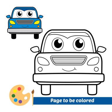 Çocuklar için boyama kitabı, araba vektörü