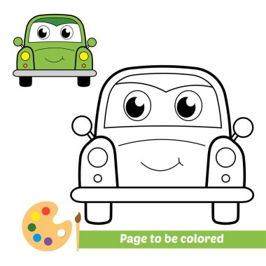 Çocuklar için boyama kitabı, araba vektörü