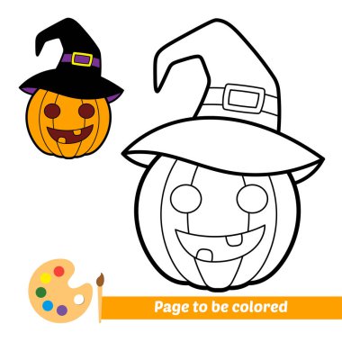 Çocuklar için boyama kitabı, Cadılar Bayramı balkabağı vektörü