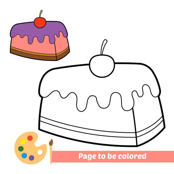 Värityskirja Lapsille Kakku Vektori — vektorikuva