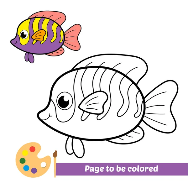 Βιβλίο Ζωγραφικής Για Παιδιά Διάνυσμα Ψαριών — Διανυσματικό Αρχείο