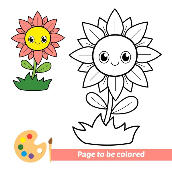 Flower with Smiley Face. Coloring Book Stock Vector - Illustration of  white, playing: 116415050