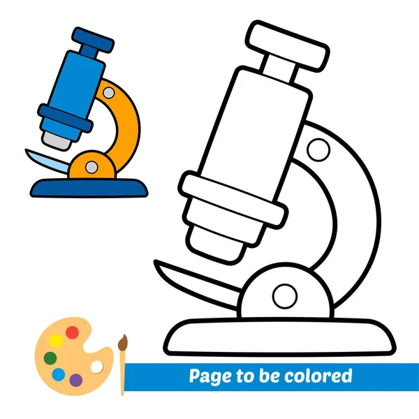 Malbuch Für Kinder Mikroskopvektor — Stockvektor