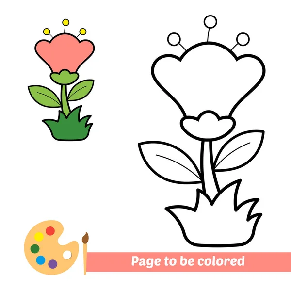 Libro Para Colorear Para Niños Vector Flores — Vector de stock