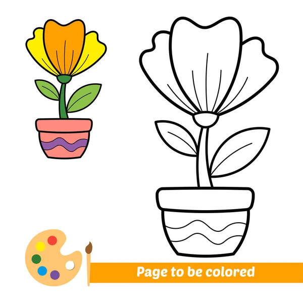 Malbuch Für Kinder Blumenvektor — Stockvektor
