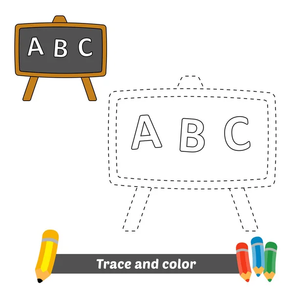 Trace Color Kids Blackboard Vector — Stock Vector