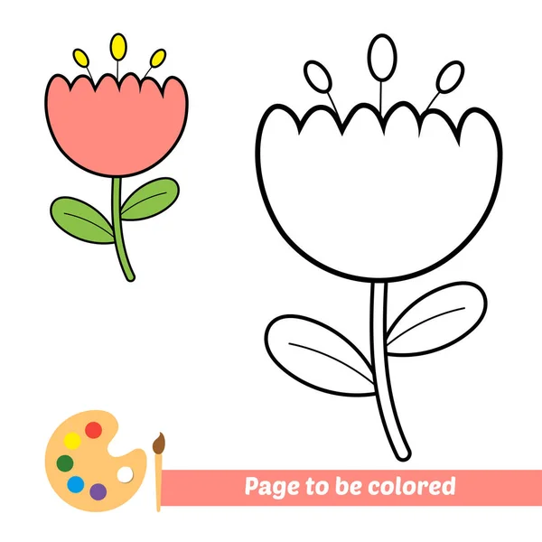 Livro Para Colorir Para Crianças Vetor Flores —  Vetores de Stock