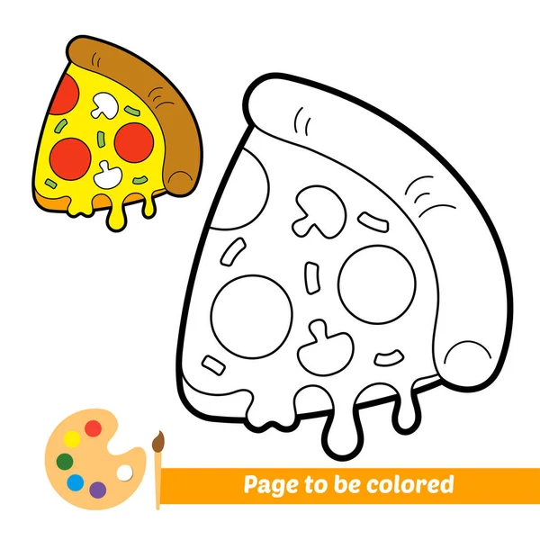 Kolorowanki Dla Dzieci Wektor Pizzy — Wektor stockowy