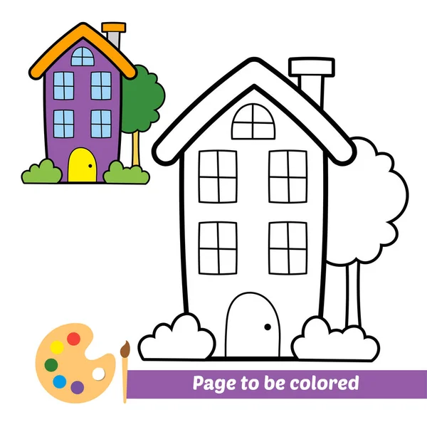 stock vector coloring book for kids, house vector