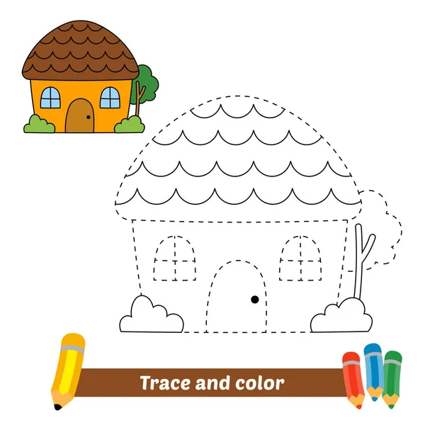 Rastros Colores Para Niños Vector Casa — Vector de stock