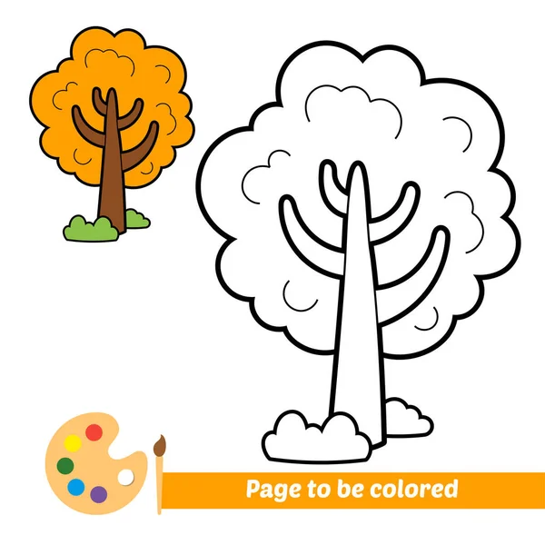 Coloring Book Kids Tree Vector — Wektor stockowy