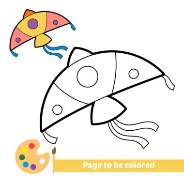 Çocuklar için boyama kitabı, uçurtma vektörü