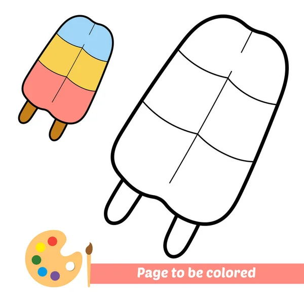 Livre Colorier Pour Enfants Vecteur Crème Glacée — Image vectorielle
