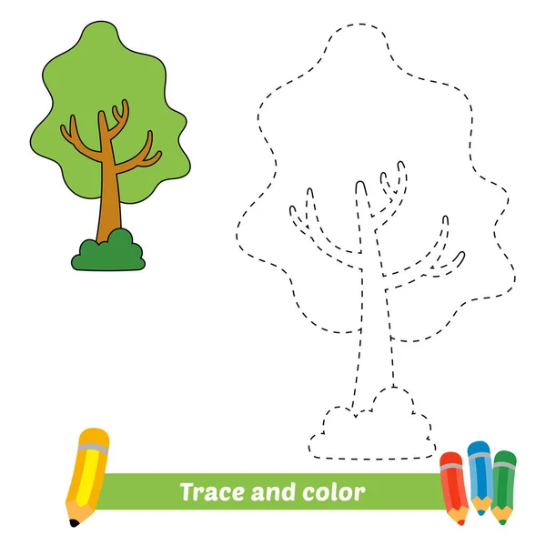 儿童的痕迹和颜色 树的载体 — 图库矢量图片