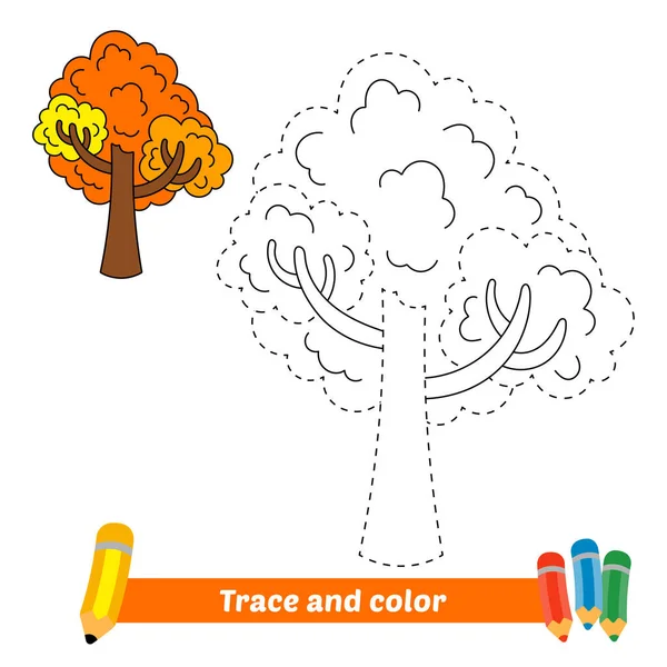 Trace Color Kids Tree Vector — Stockvektor