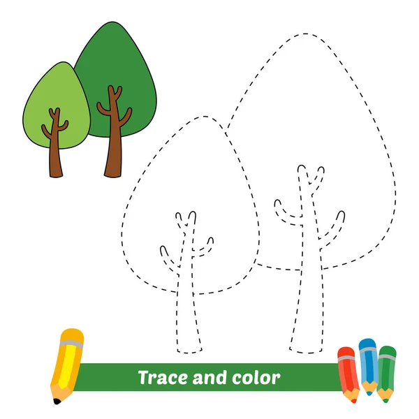 Spur Und Farbe Für Kinder Baumvektor — Stockvektor