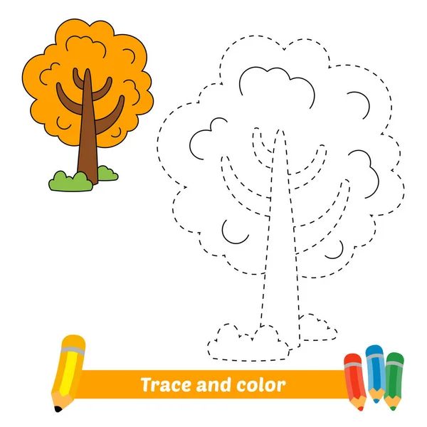 儿童的痕迹和颜色 树的载体 — 图库矢量图片