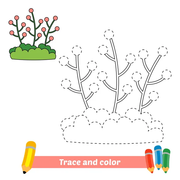 Spur Und Farbe Für Kinder Gras Und Pflanzenvektor — Stockvektor