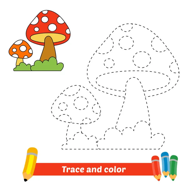 Spur Und Farbe Für Kinder Pilzvektor — Stockvektor