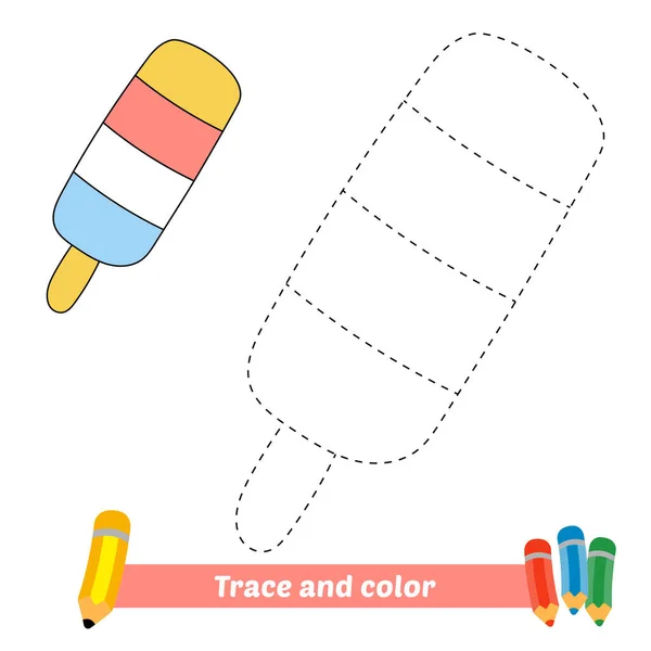 Sporen Kleur Voor Kinderen Ijs Vector — Stockvector
