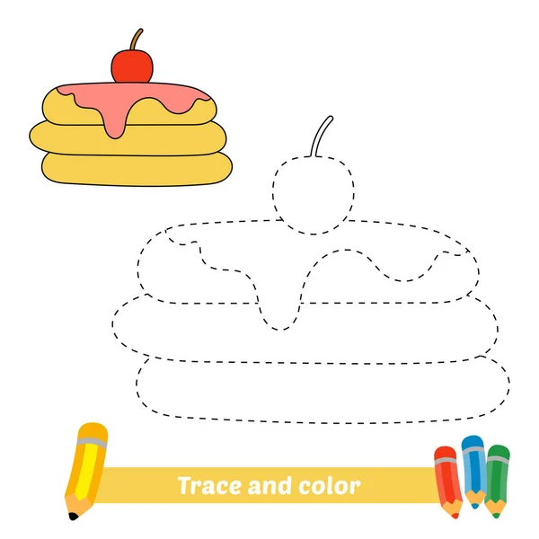Spur Und Farbe Für Kinder Pfannkuchenvektor — Stockvektor