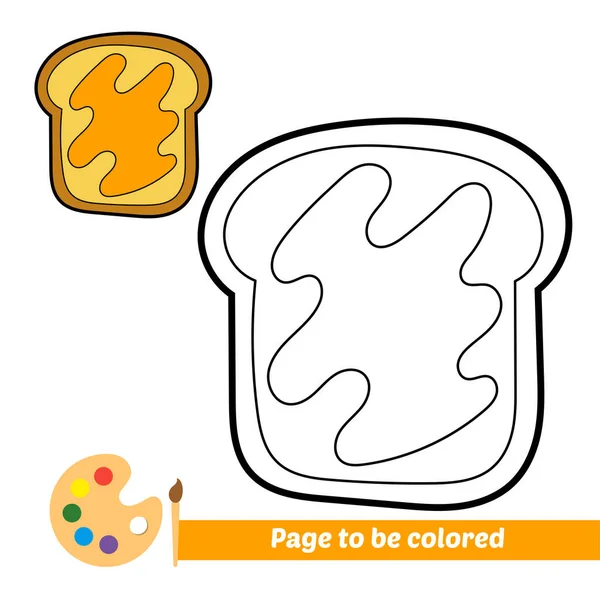 Malbuch Für Kinder Brot Mit Marmeladenvektor — Stockvektor