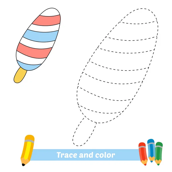 儿童的痕迹和颜色 冰淇淋病媒 — 图库矢量图片