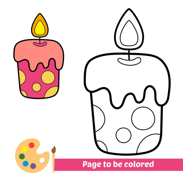 Malbuch Für Kinder Kerzenvektor — Stockvektor