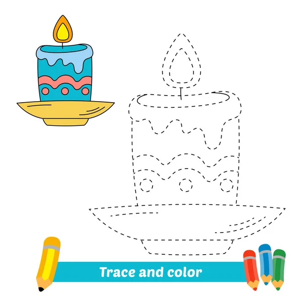 Trace Color Kids Candle Vector — Stockvektor