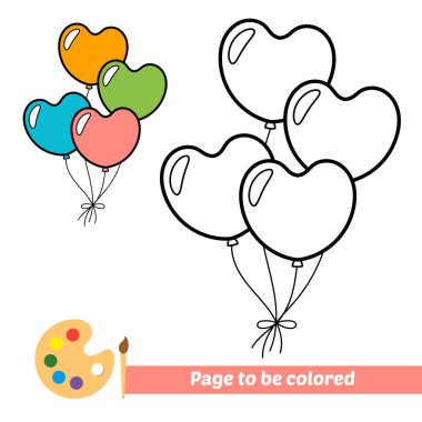 Çocuklar için boyama kitabı, balon vektörü