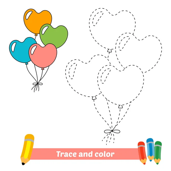 Trace Couleur Pour Les Enfants Vecteur Ballons — Image vectorielle