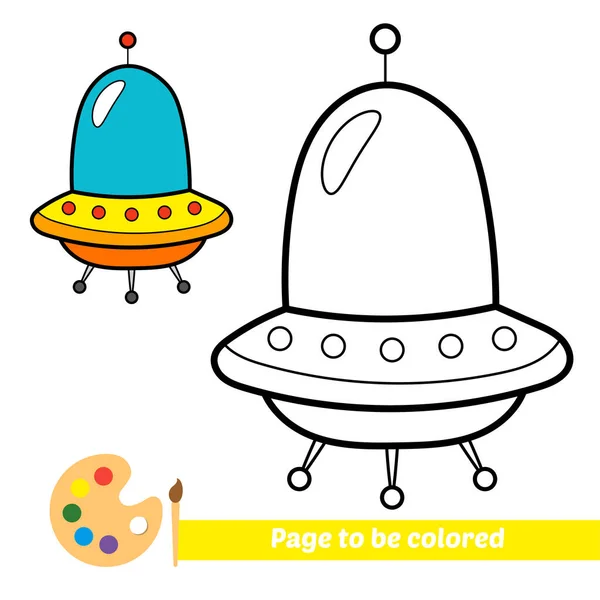 Malbuch Für Kinder Ufo Vektor — Stockvektor