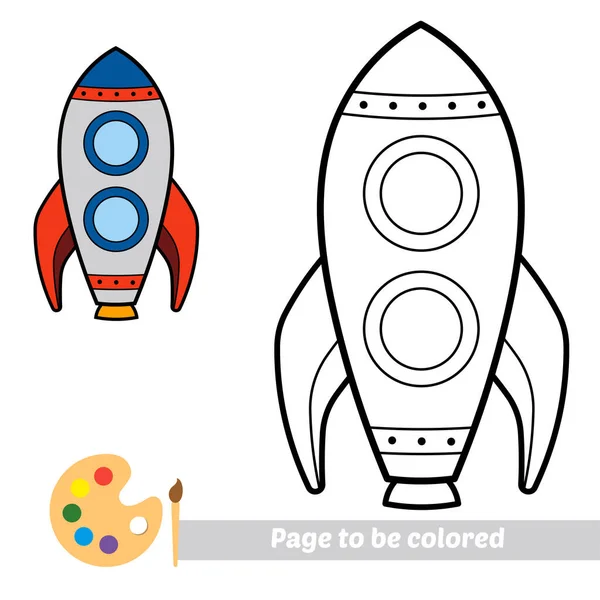 Malbuch Für Kinder Raketenvektor — Stockvektor