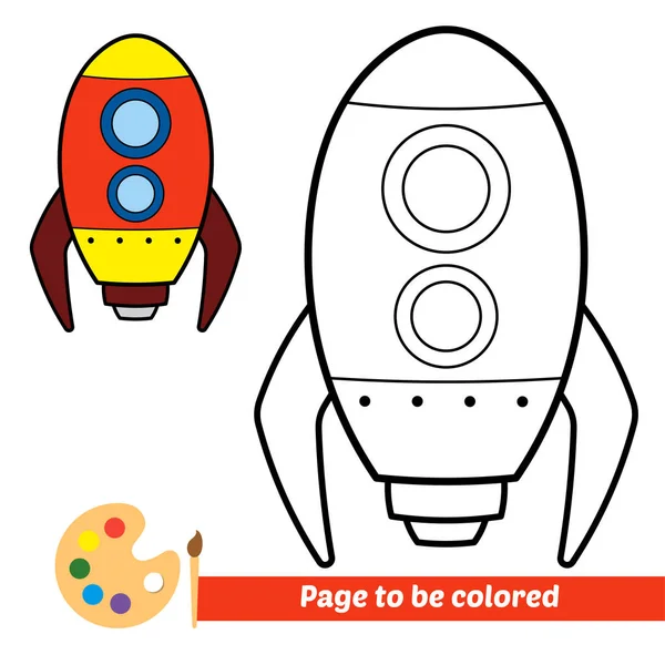 Malbuch Für Kinder Raketenvektor — Stockvektor