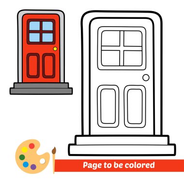 Çocuklar için boyama kitabı, kapı vektörü