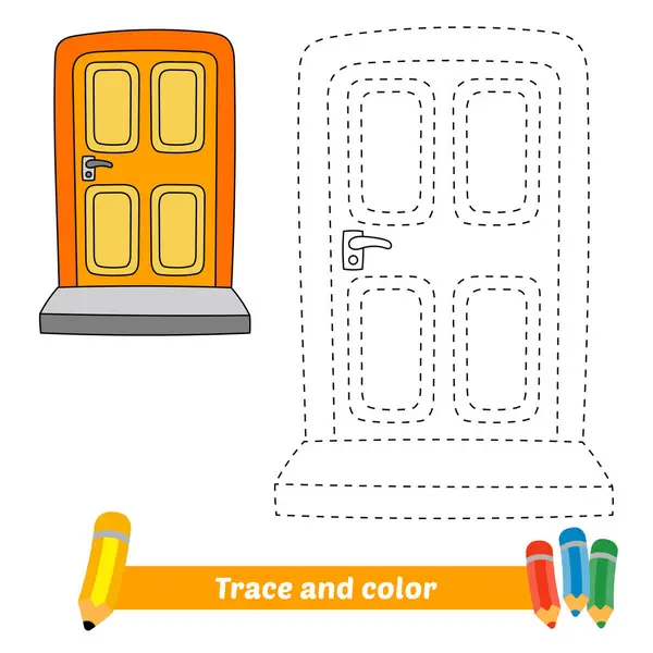 çocuklar için iz ve renk, kapı vektörü