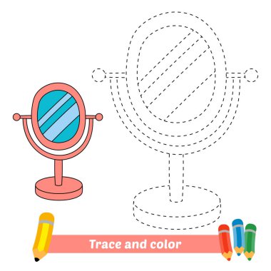 çocuklar için iz ve renk, ayna vektörü