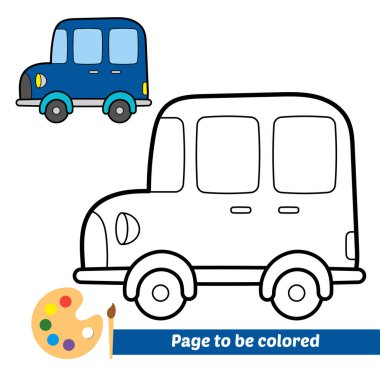 Çocuklar için boyama kitabı, araba vektörü