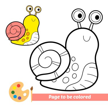 coloring book for kids, snail vector clipart