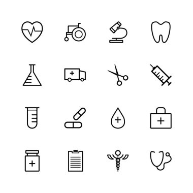 Tasarım için tıbbi simge ayarlandı