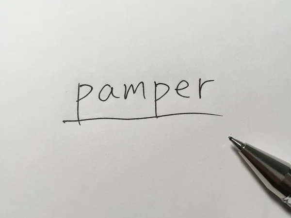 纸背景上的Pamper概念词 — 图库照片