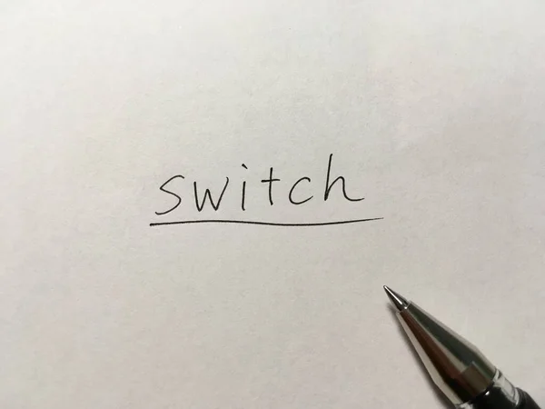 Switch Fogalom Szó Papíron Háttér — Stock Fotó