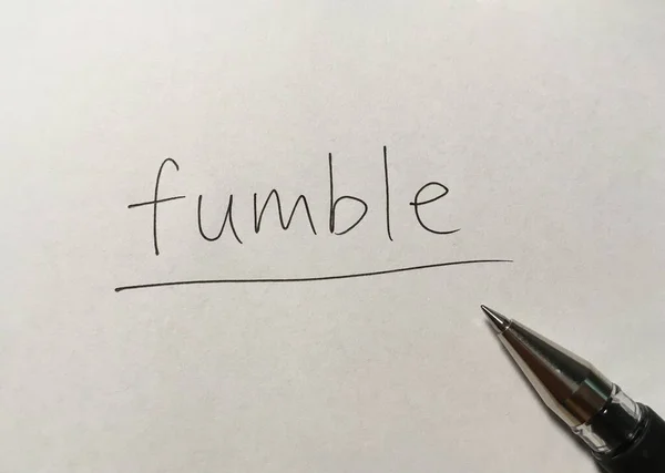 Fumble Konzept Wort Auf Papier Hintergrund — Stockfoto